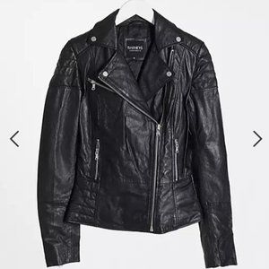 (NWOT) BARNEY'S ORIGINALS Tall Clara Real Leather Jacket
